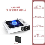 Outdoor Cassette Stove-White Dual-Use + Windproof Ring + Box