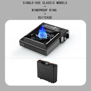 Outdoor Cassette Stove-Black Single Use + Windproof Ring + Box