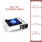 Outdoor Cassette Stove-White Dual-Use + Windproof Ring