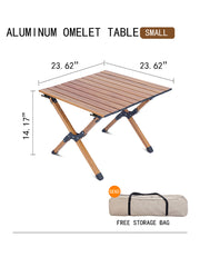 Outdoor Folding Table-23.62''Aluminum Alloy Egg Roll Table-With Storage Bag