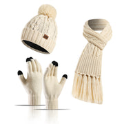 Conjunto de luvas e cachecol boogear chapéu feminino