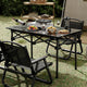 Outdoor Folding Table-(1 Table And 4 Chairs) Black Table + Moon Chair (Black) * 4