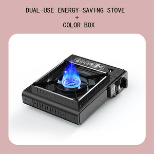 Outdoor Cassette Stove-Black Dual-Use + Windproof Ring