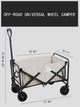 Folding Wagon Cart-Khaki [5 inch Rubber Universal Wheel]