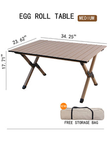 Outdoor Folding Table-35.43''Carbon Steel Egg Roll Table-Send Storage Bag