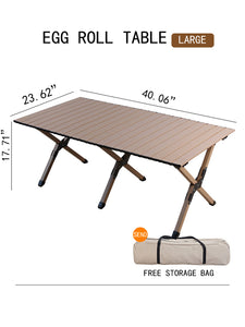 Outdoor Folding Table-47.24''Carbon Steel Egg Roll Table-Send Storage Bag