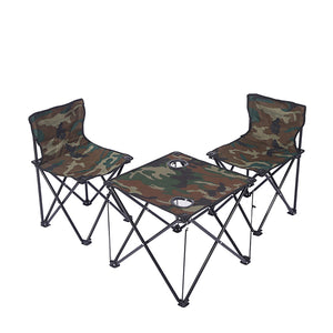Folding Tables And Chairs-Camouflage Medium 3-Piece Set