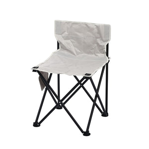 Portable Folding Stool Chair-16 Tube Side Pockets Gray L