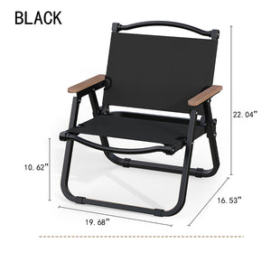 Folding Camping Chair-Special Offer - Small [Black Chair Frame + Black Cloth] - Resin Armrest