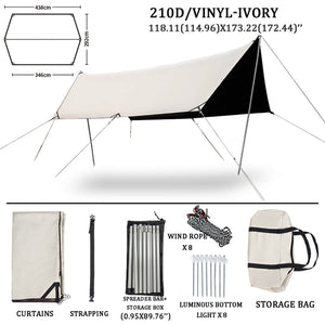 Sun Shade Sail Canopy &Tent-210D/vinyl-ivory-hexagon9.84*14.44’