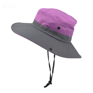 Sun Hats-Purple+Gray