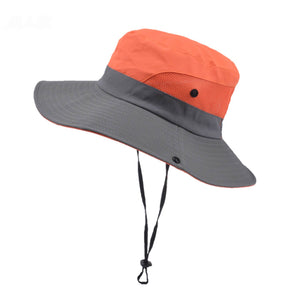 Sun Hats-Orange+Gray