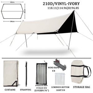 Sun Shade Sail Canopy &Tent-210D/vinyl-ivory-square9.84*16.4’