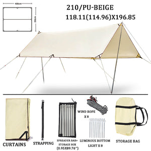 Sun Shade Sail Canopy &Tent-210D/PU-beige-square9.84*16.4’