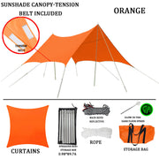 Sun Shade Sail Canopy &Tent-420D/PU-orange-with tension strap