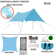 Sun Shade Sail Canopy &Tent-420D/PU-blue-with pull belt