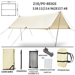 Sun Shade Sail Canopy &Tent-210D/PU-beige-square9.84*13.12’